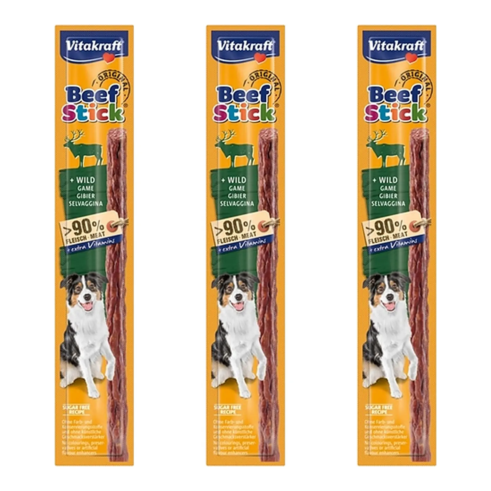 Vitakraft beefstick hond met wild 12 g – hartige snack – multipack 3 stuks - Afbeelding 1