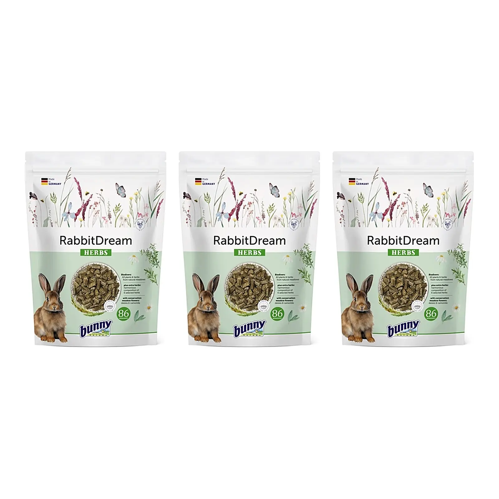 Bunny Nature Konijnendroom Herbs konijnenvoer 1,5 kg – multipack 3 stuks - Afbeelding 1