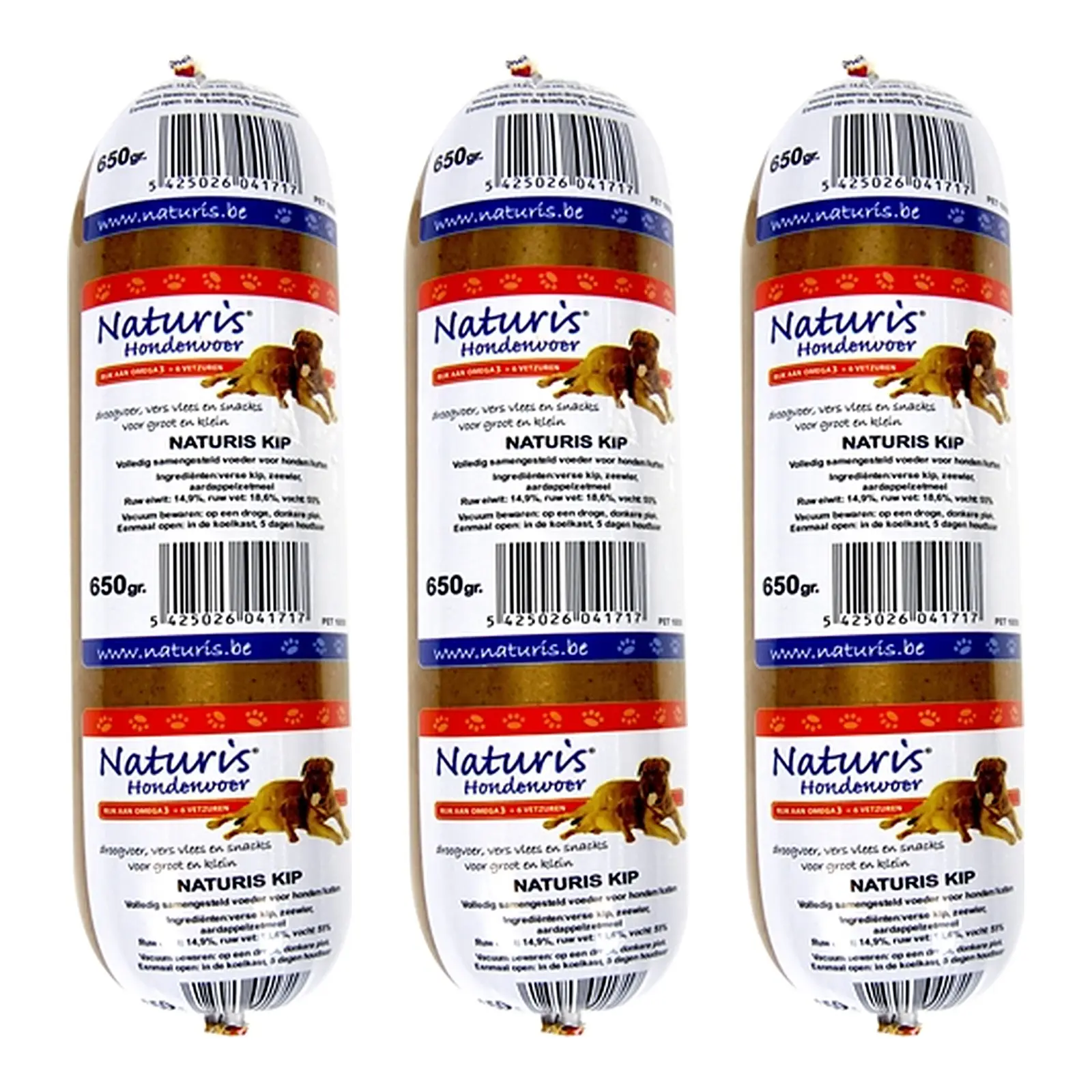 Naturis houdbaar hondenvoer kip met zeewier 650 g – multipack 3 stuks - Afbeelding 1