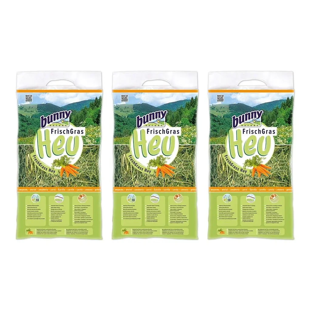Bunny Nature vers gras hooi met wortel 500 g – multipack 3 stuks