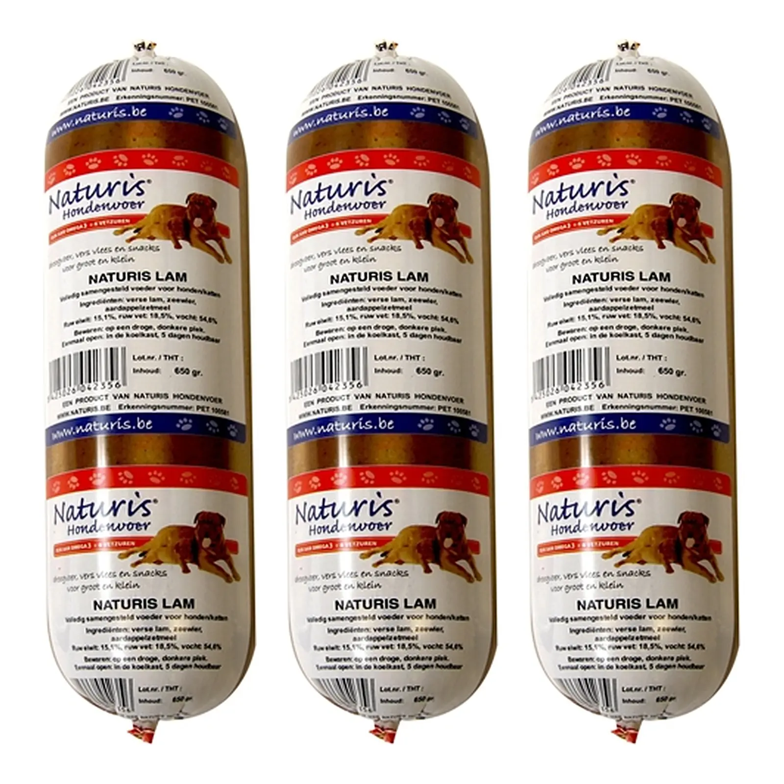 Naturis hondenvoer houdbaar vers vlees lam 650 g – multipack 3 stuks - Afbeelding 1