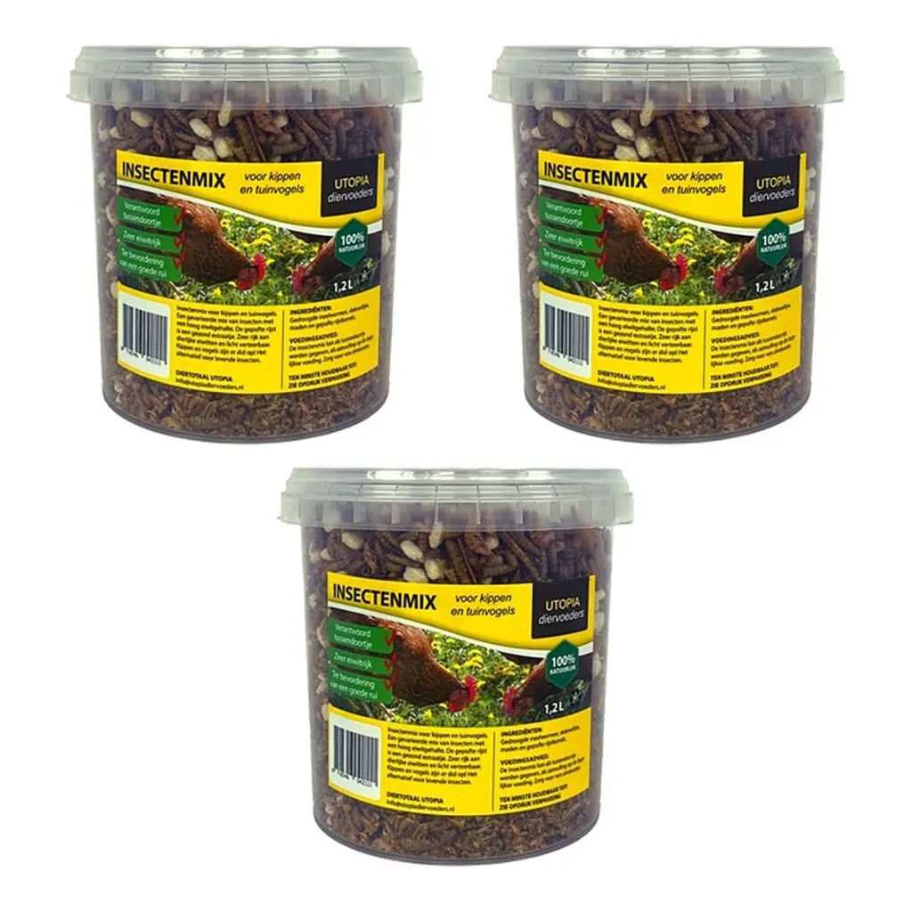 Utopia insectenmix kippen en tuinvogels 1,2 l – multipack 3 stuks
