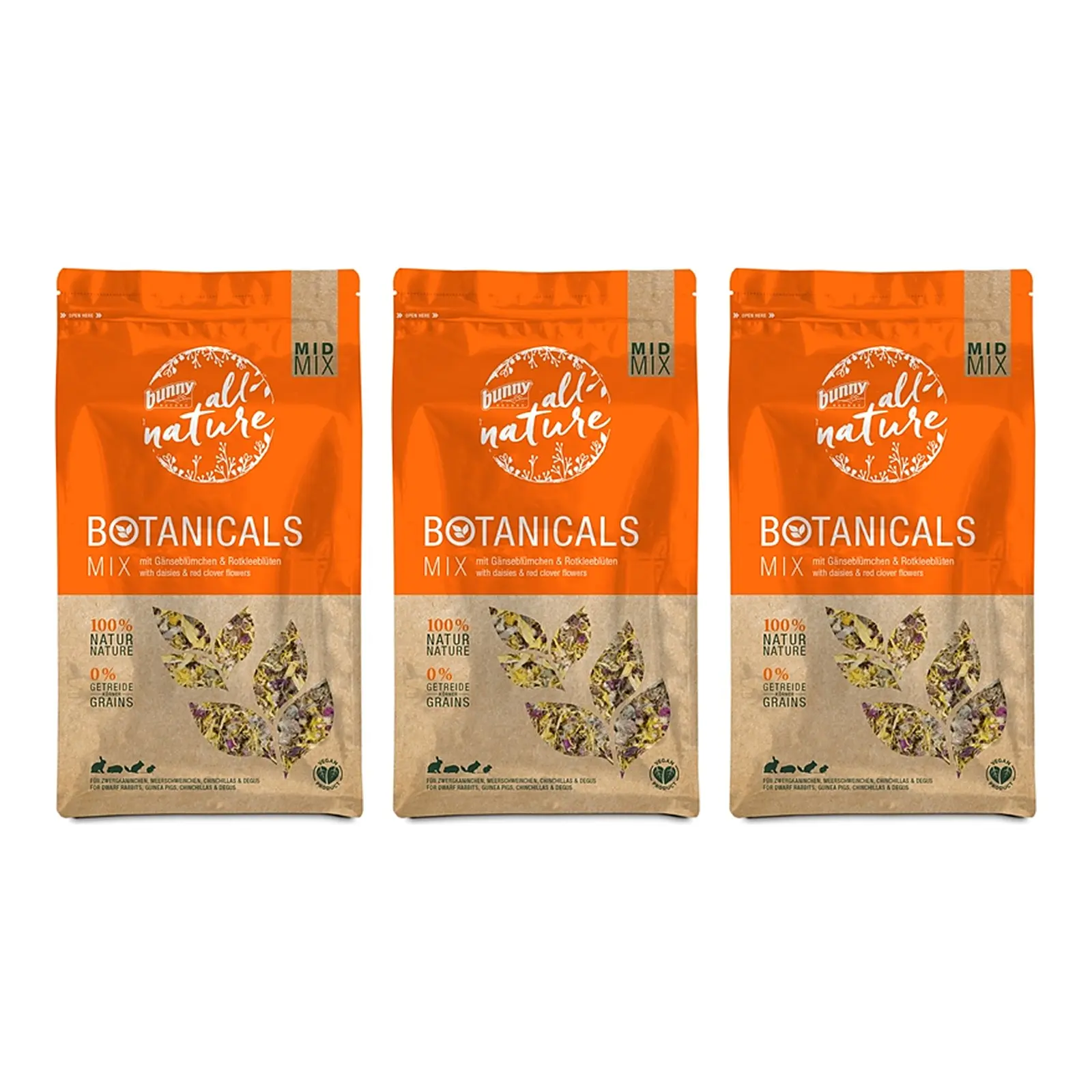 Bunny Nature Botanicals Midi Mix madelief 120 g – multipack 3 stuks - Afbeelding 1