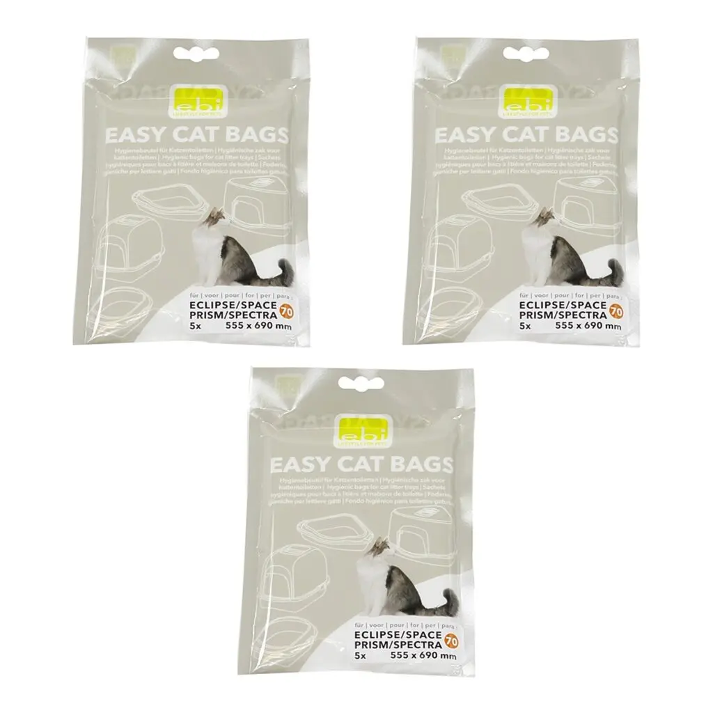 EBI kattenbakzakken Jumbo U-vorm 60 cm – multipack 3 x 5 stuks