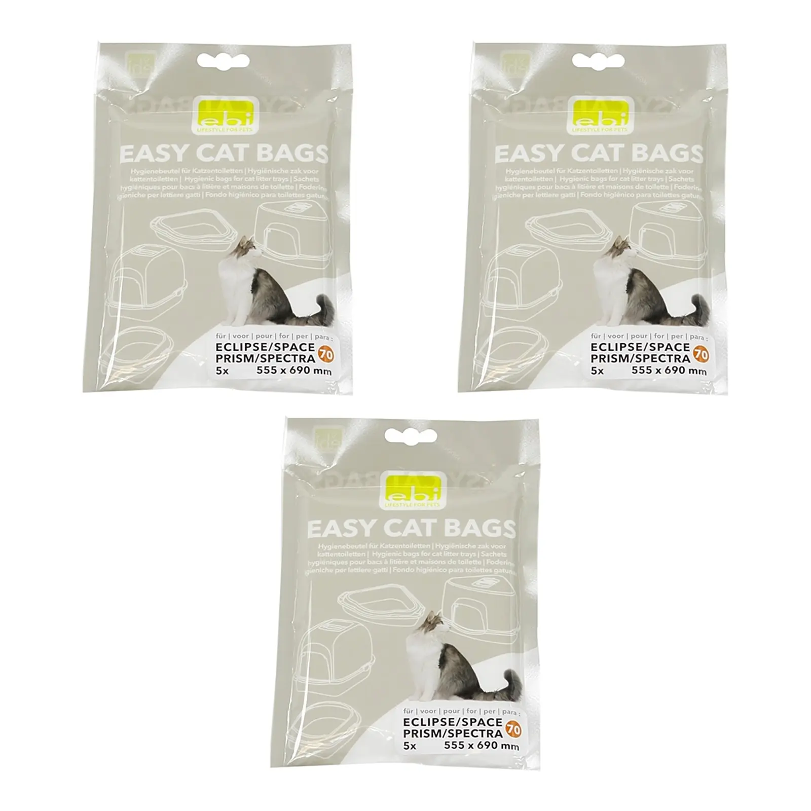 EBI kattenbakzakken Jumbo U-vorm 60 cm – multipack 3 x 5 stuks - Afbeelding 1