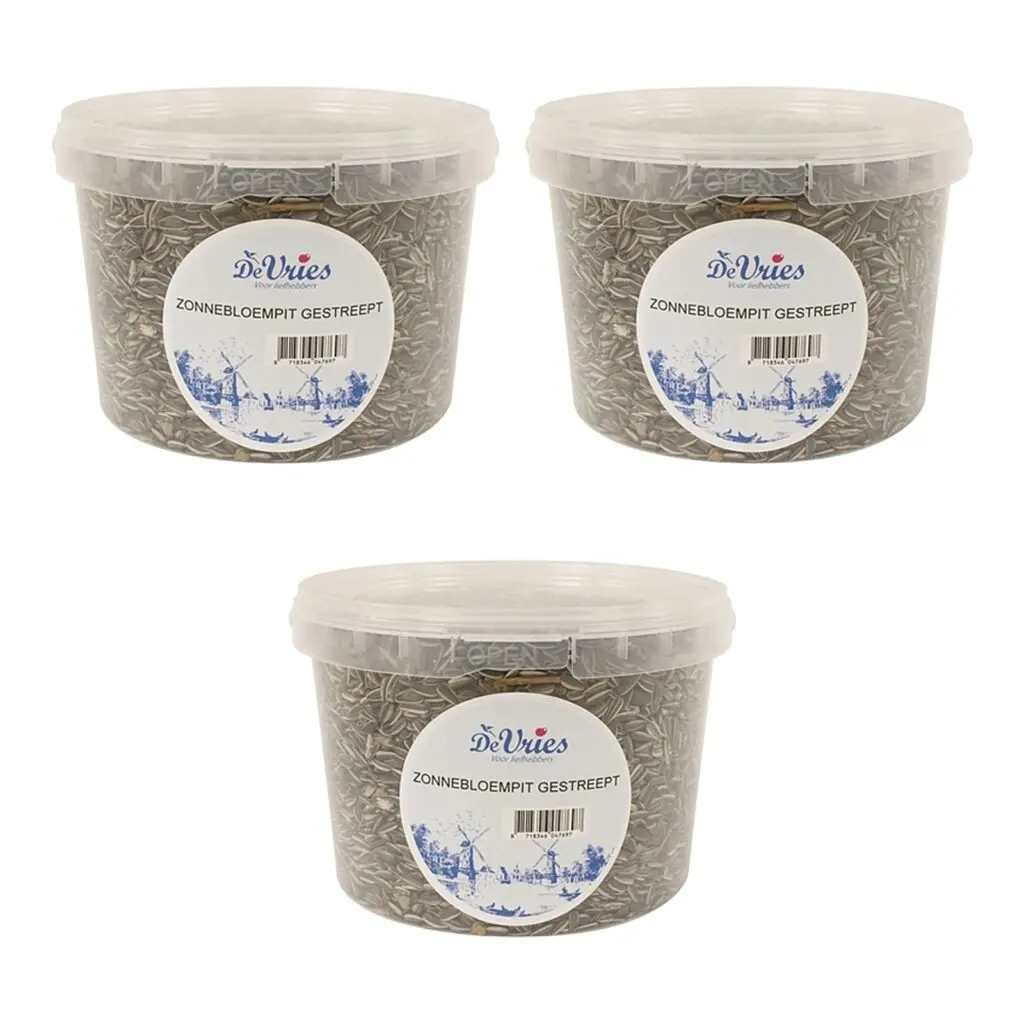 De Vries zonnebloempitten gestreept 1,3 kg – multipack 3 stuks