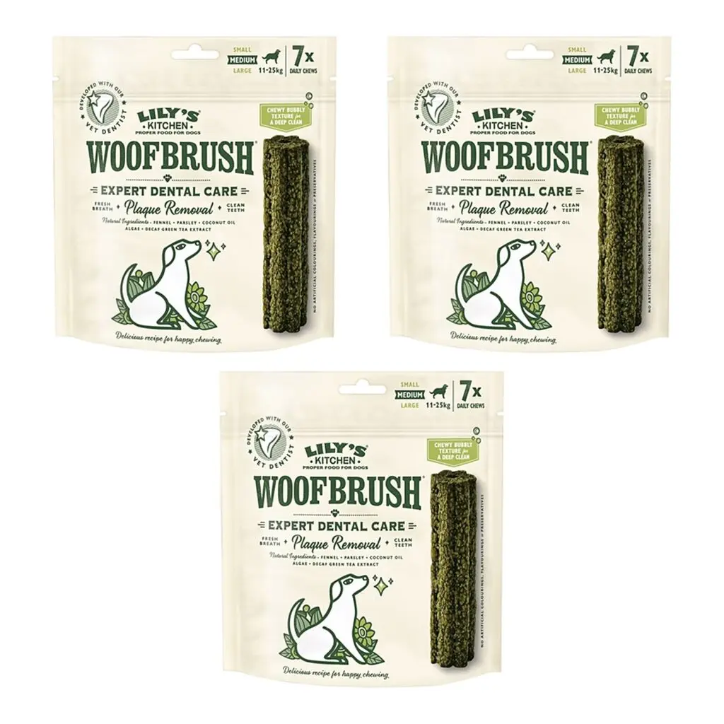 Lily's Kitchen Woofbrush kauwsnack M 28 g – multipack 3 x 7 stuks