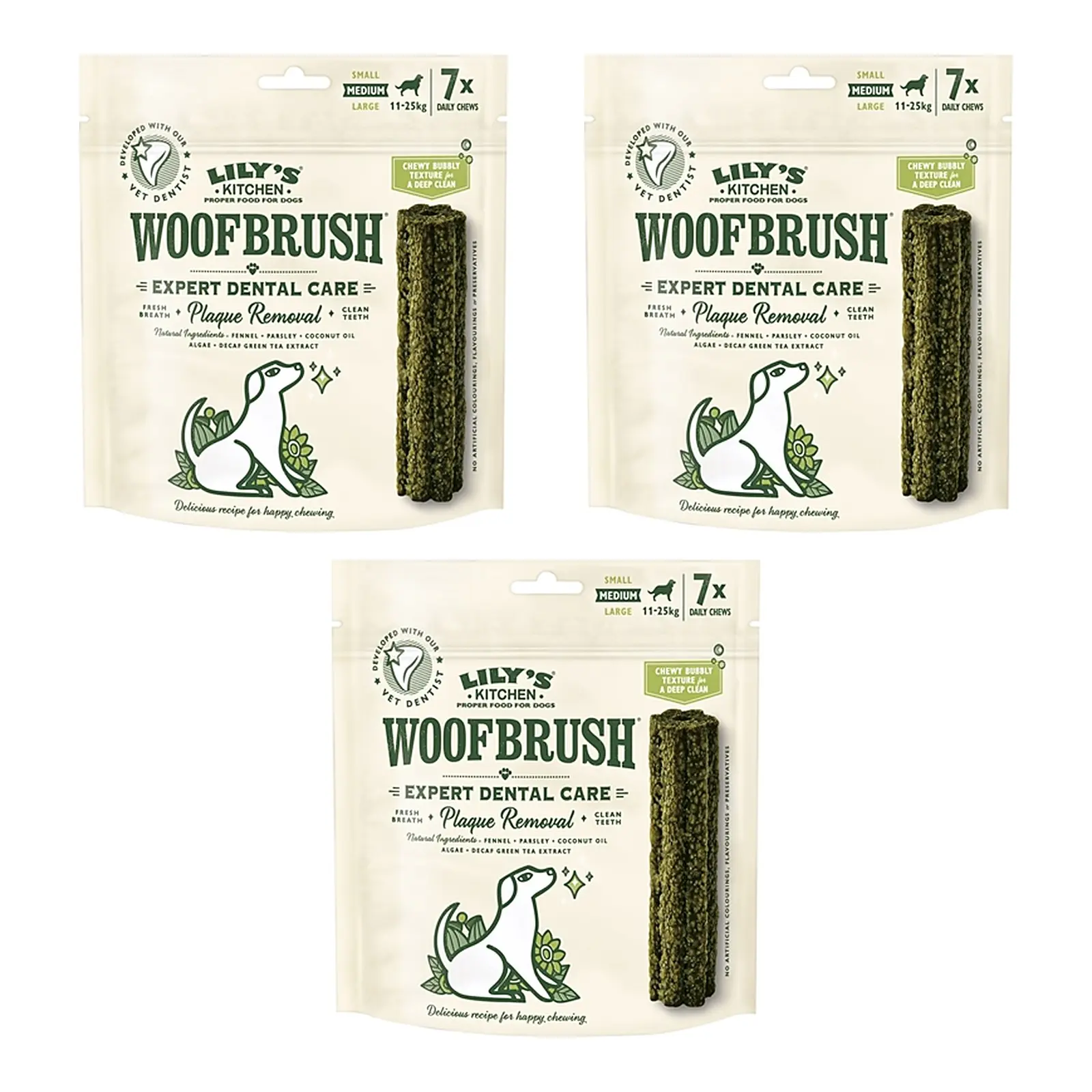 Lily's Kitchen Woofbrush kauwsnack M 28 g – multipack 3 x 7 stuks - Afbeelding 1