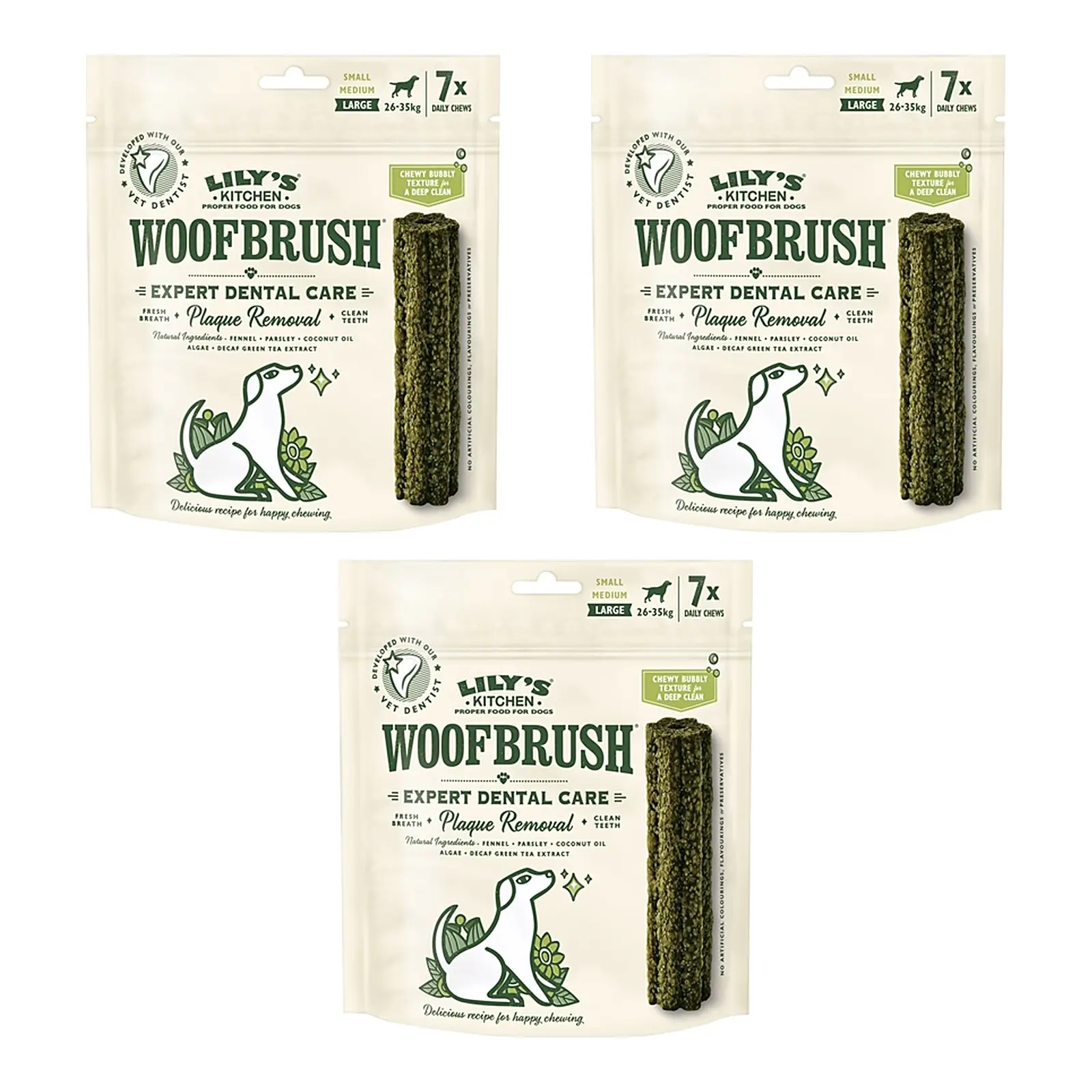 Lily's Kitchen Woofbrush kauwsnack L 47 g – multipack 3 x 7 stuks - Afbeelding 1