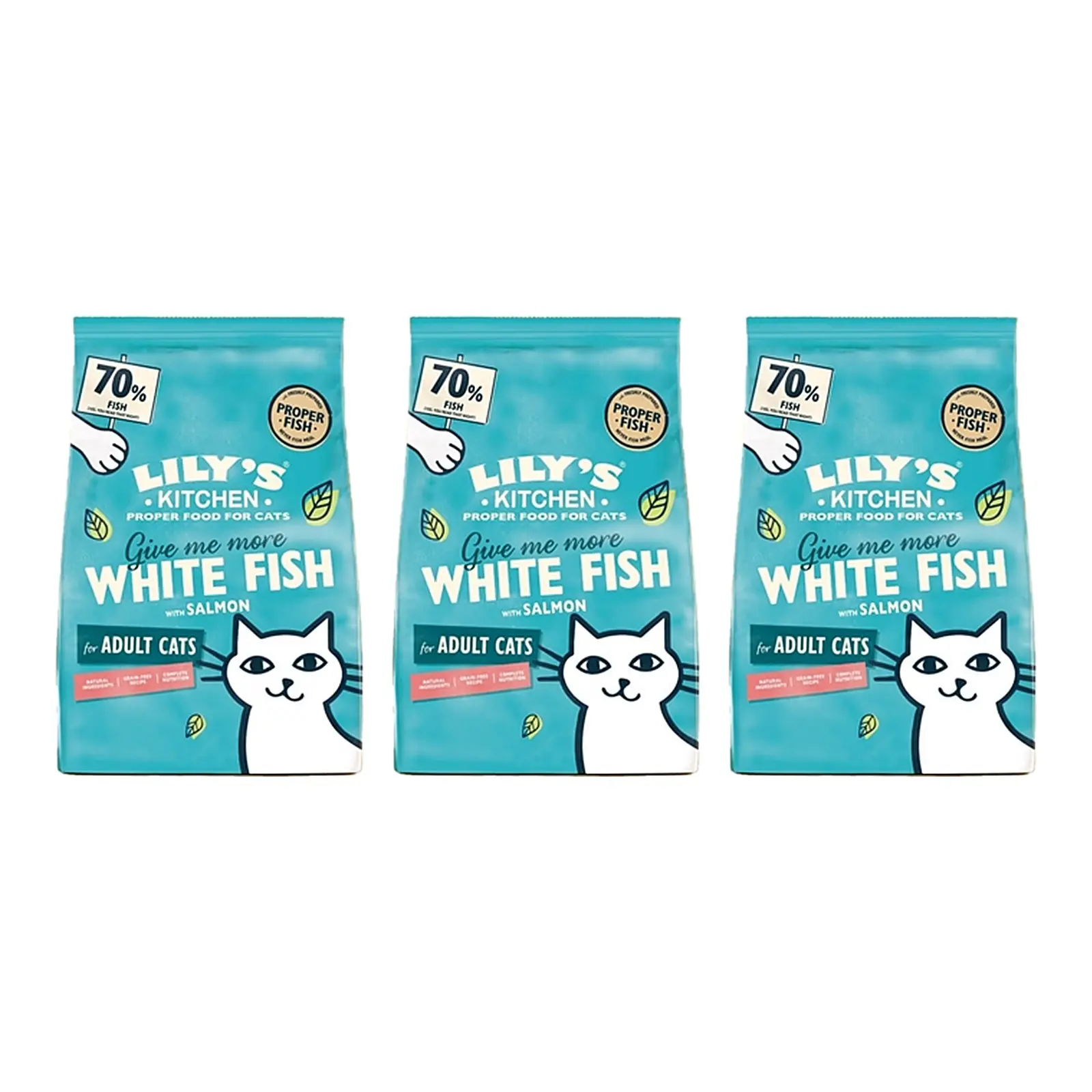 Lily's Kitchen kattenvoer vis met zalm en witvis 800 g – multipack 3 stuks - Afbeelding 1