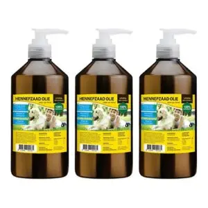 Utopia Diertotaal hennepzaadolie met pompje 1 l – multipack 3 stuks - Afbeelding 1