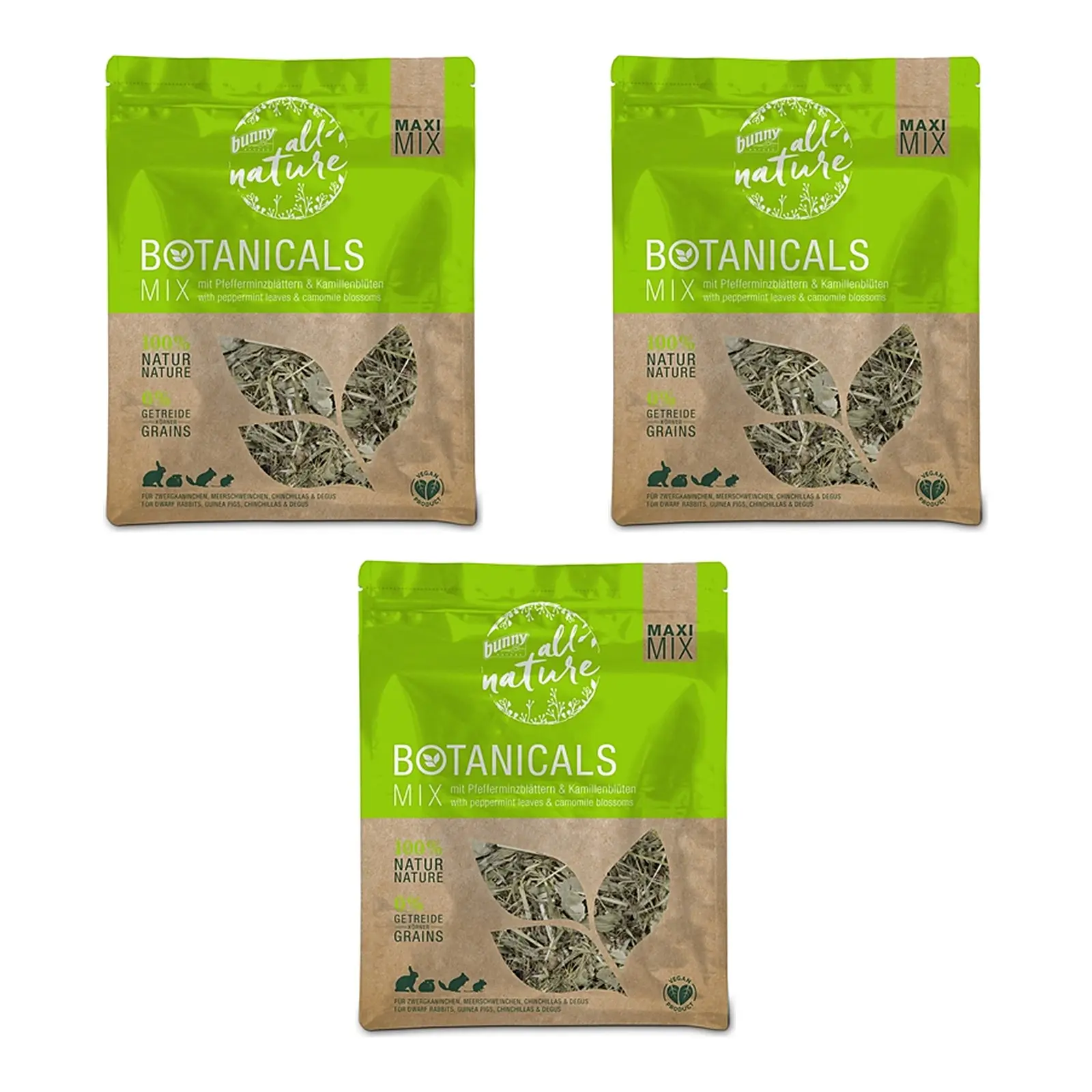 Bunny Nature Botanicals Maxi Mix pepermuntblad 400 g – multipack 3 stuks - Afbeelding 1