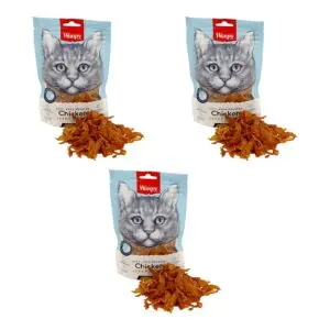 Wanpy Soft kip jerky strips kattensnack 80 g – multipack 3 stuks - Afbeelding 1