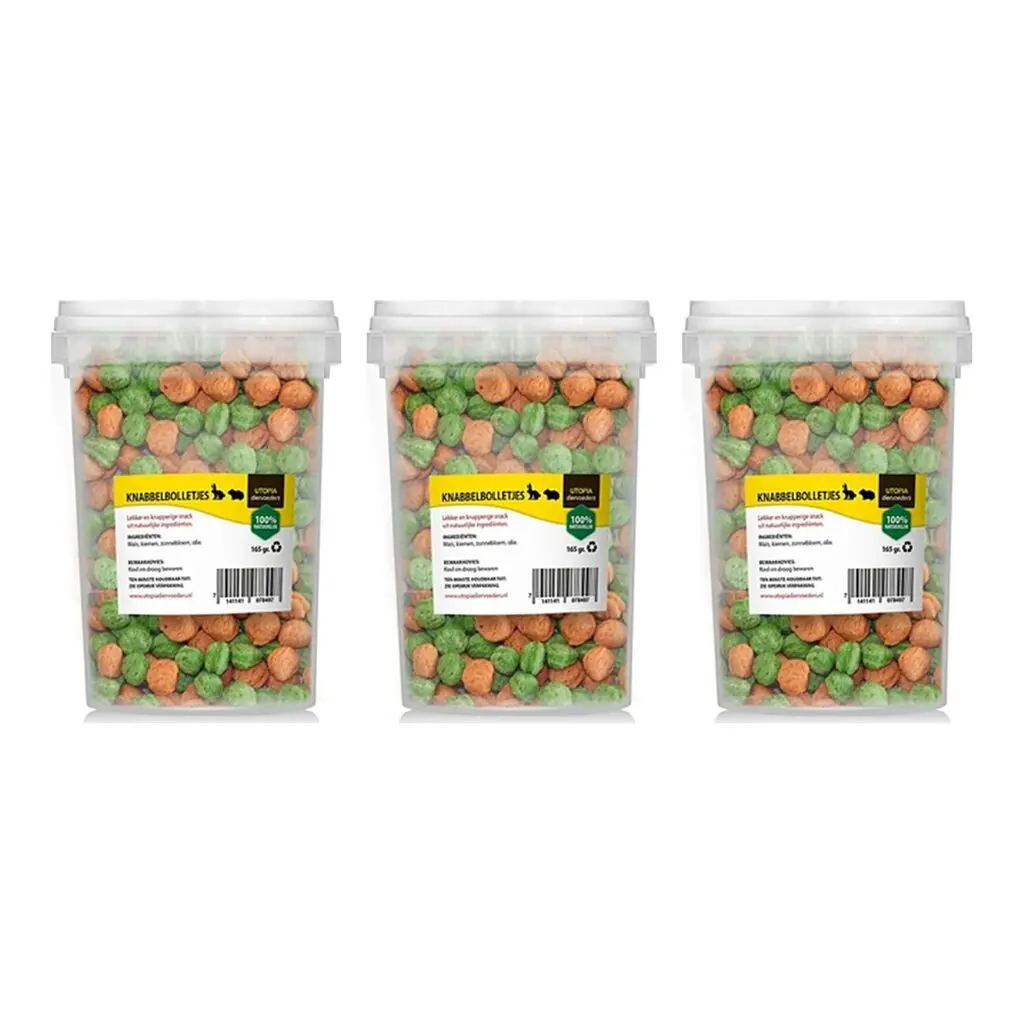 Utopia knabbelbolletjes knaagdieren 165 g – plantaardig, multipack 3 stuks