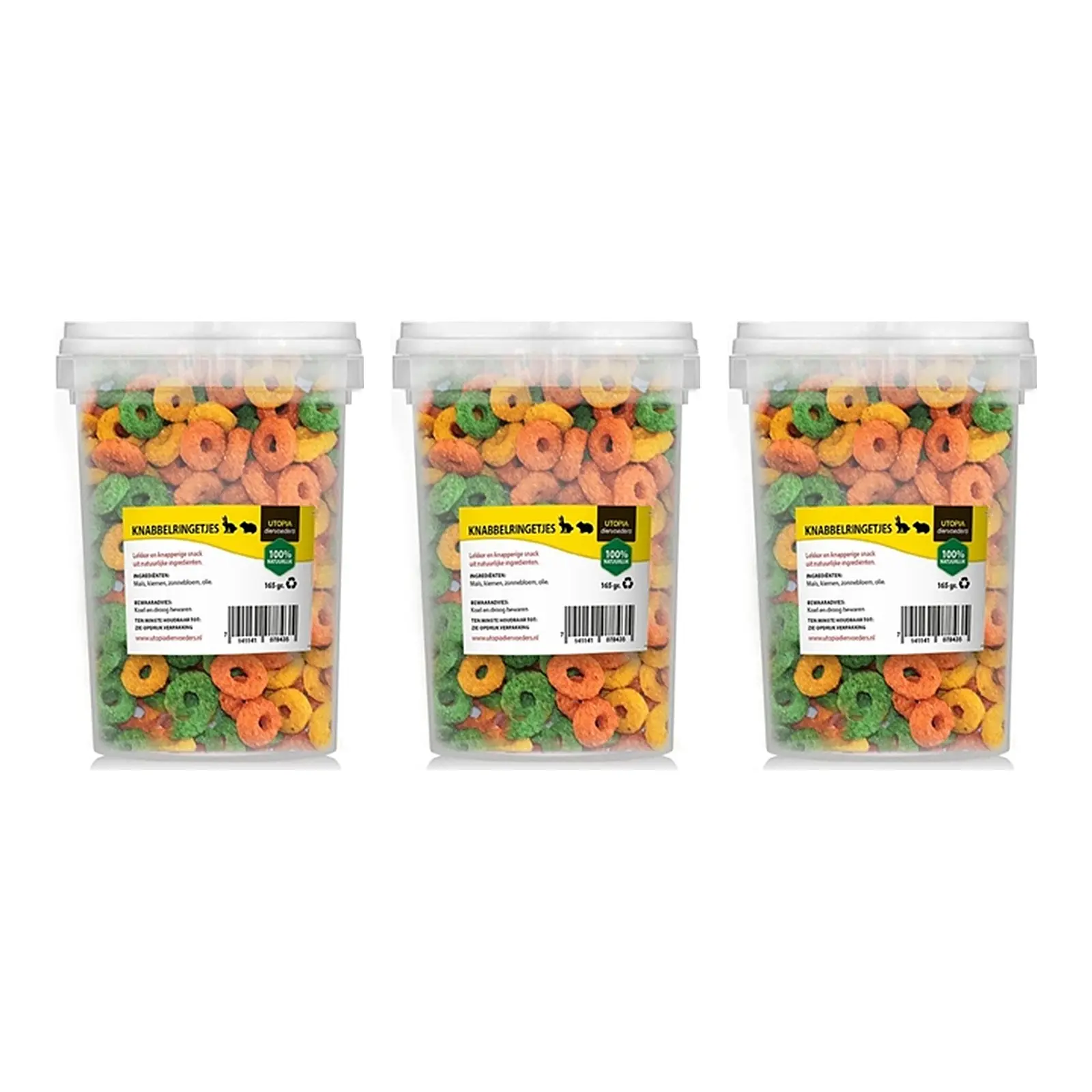 Utopia knabbelringetjes knaagdieren 165 g – plantaardig, multipack 3 stuks - Afbeelding 1