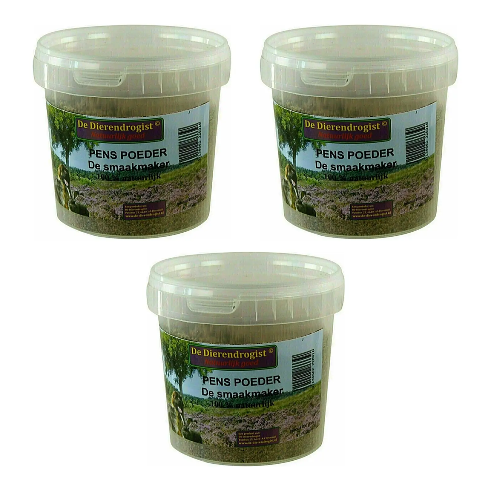 Dierendrogist gemalen penspoeder 400 g – 3 stuks, natuurlijke smaakmaker hond (multipack) - Afbeelding 1