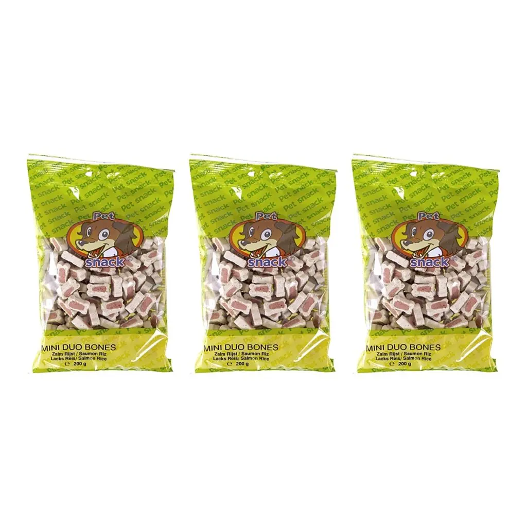 Petsnack Duobotje zalm en rijst 14 x 200 g – 3 stuks, zachte hondensnoepjes (multipack)