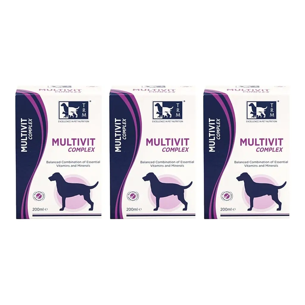 TRM Multivit Complex 200 ml – 3 stuks, vitaminen en mineralen voor honden (multipack)