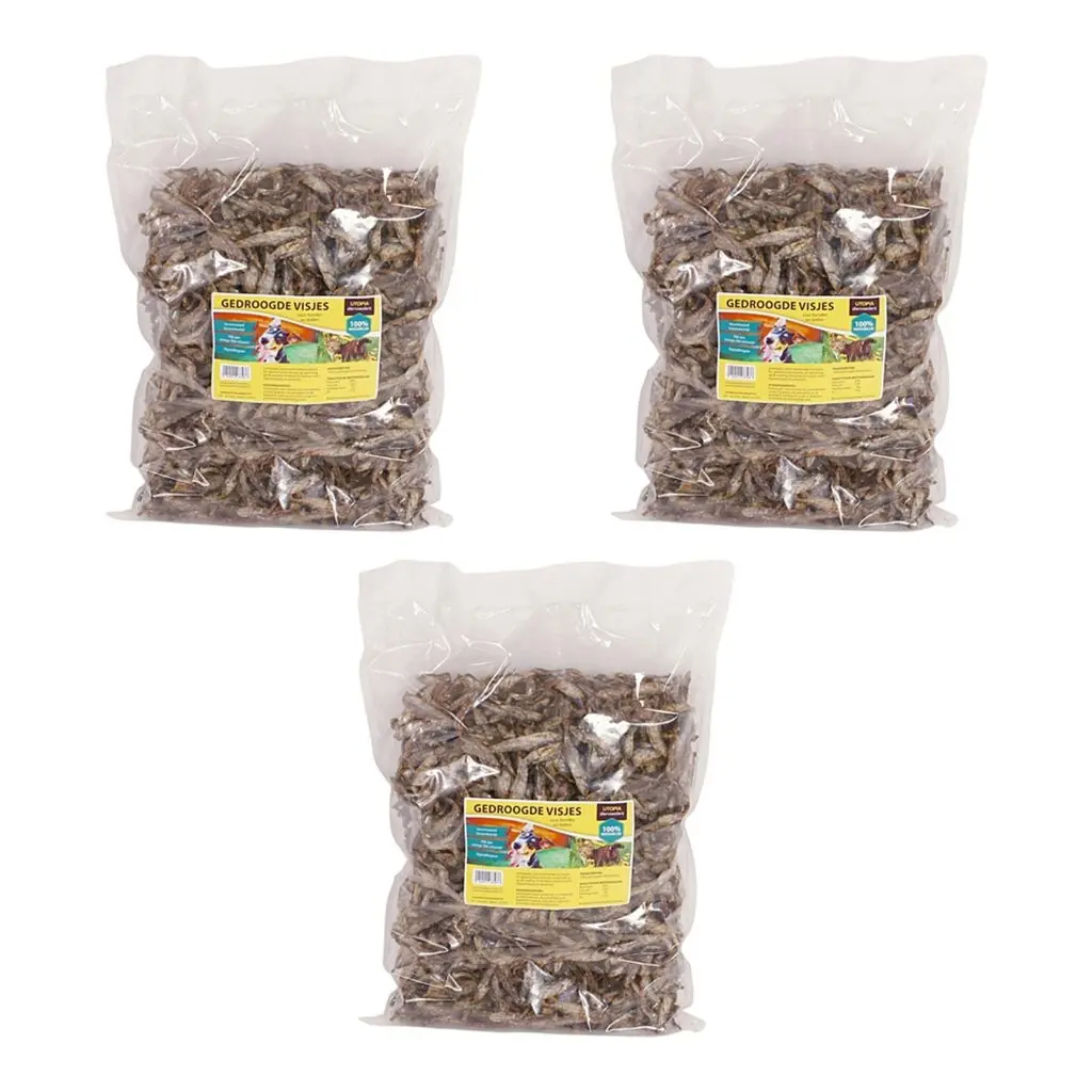 Utopia gedroogde visjes hond en kat 1 kg – 3 stuks, hypoallergeen (multipack)