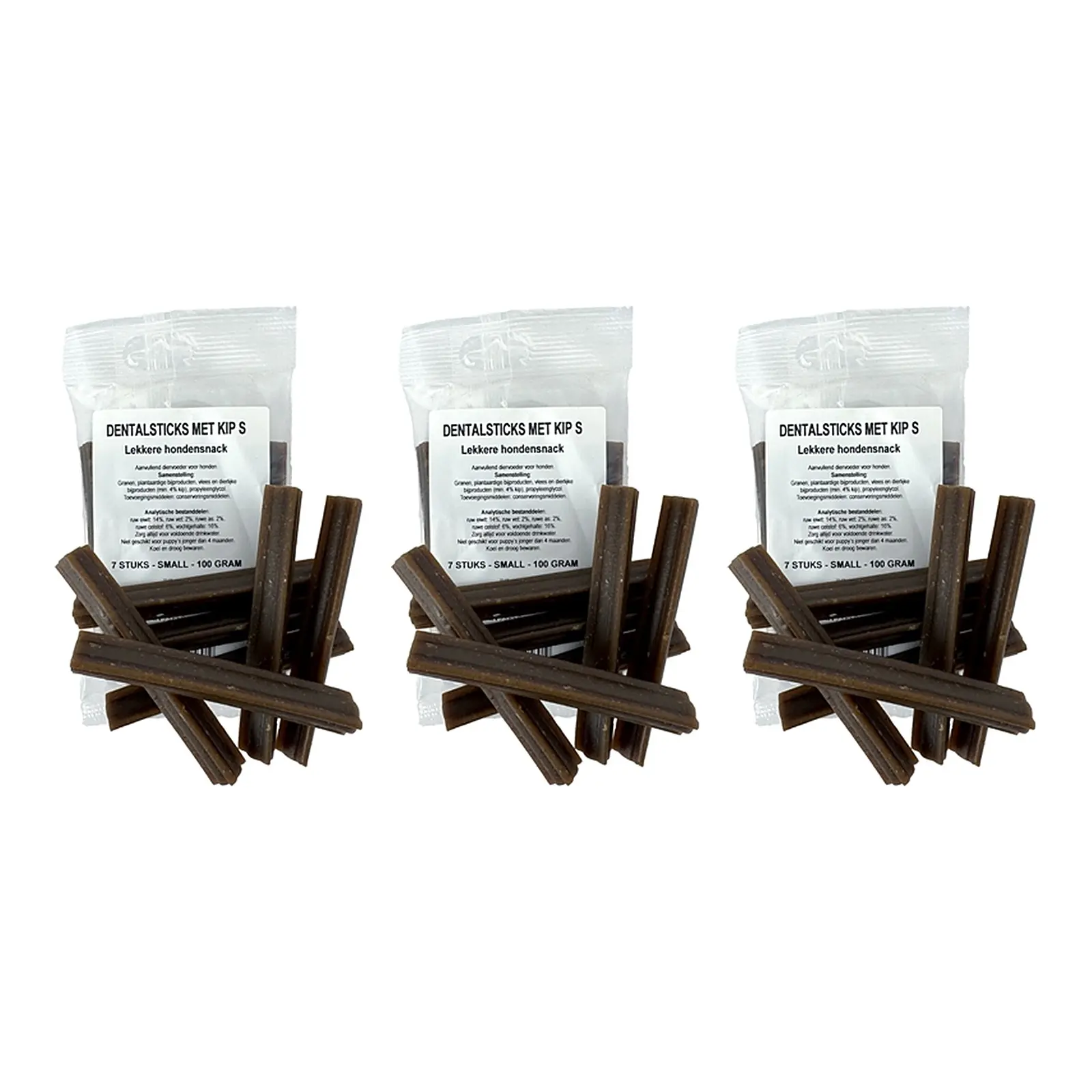 I Am Dental Sticks kip S – 3 stuks, kauwsnack voor honden, 16 x 7 stuks (multipack) - Afbeelding 1