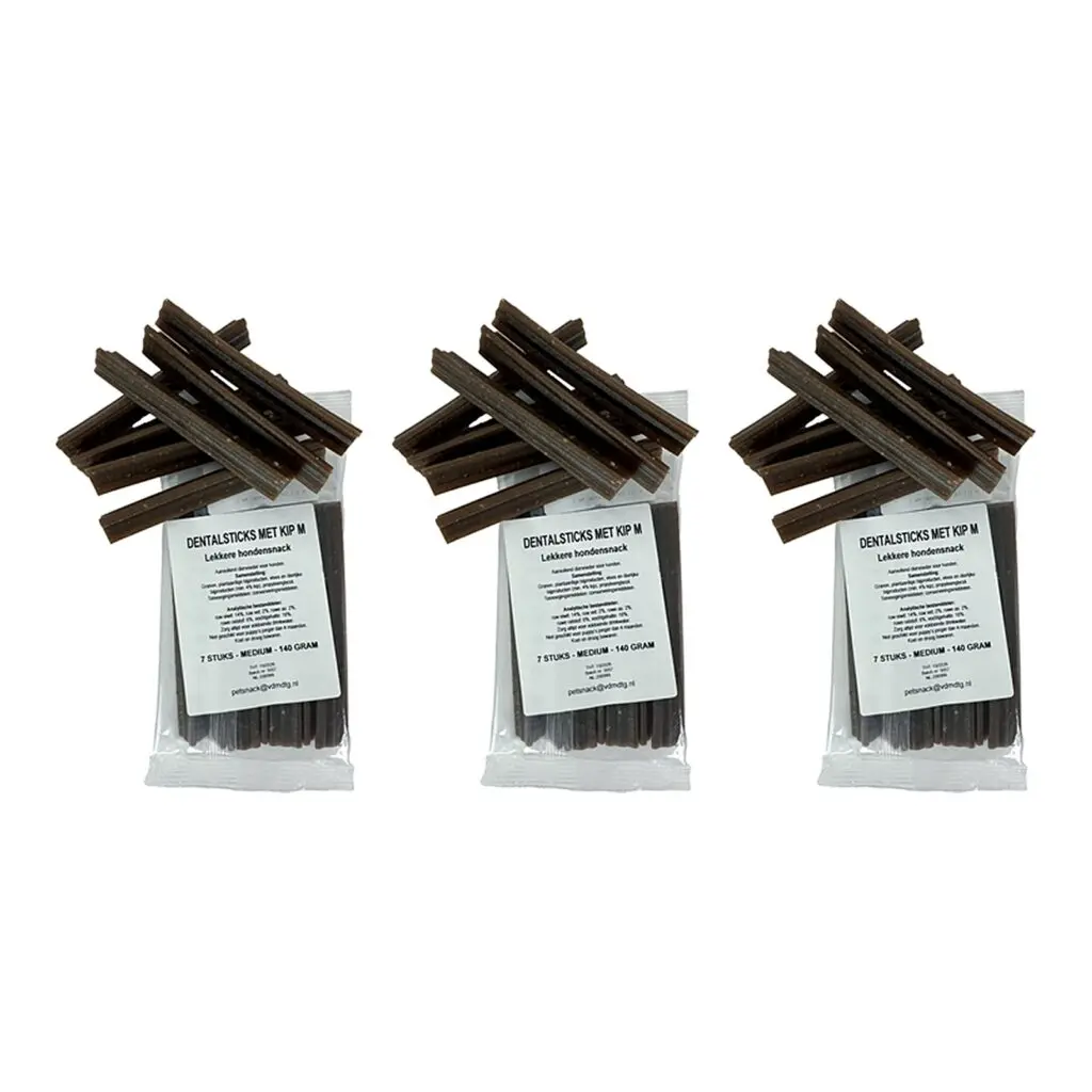 I Am Dental Sticks kip M – 3 stuks, kauwsnack voor honden, 16 x 7 stuks (multipack)