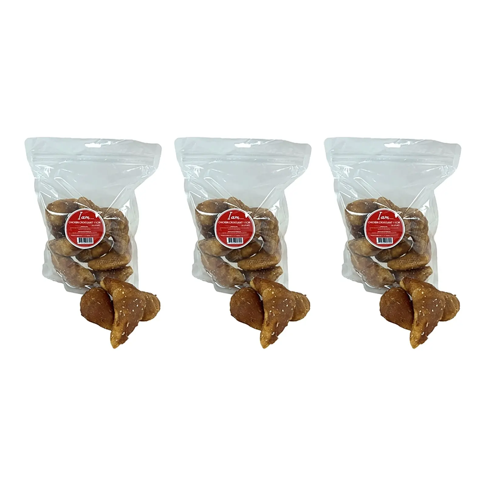 I Am Chicken Croissant kauwsnack 10 stuks – 3 stuks, kauwhuid met 20% kip (multipack) - Afbeelding 1