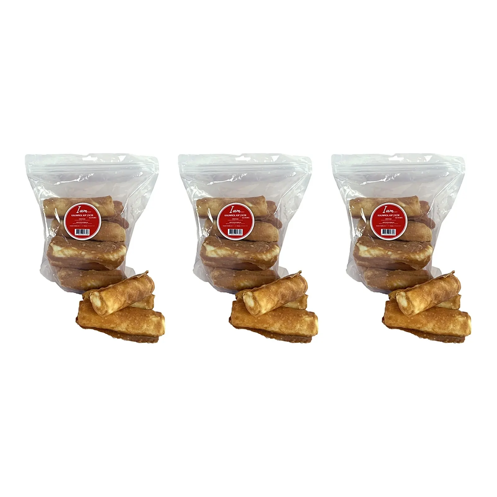 I Am kauwrol kip 15 cm – 3 stuks, runderhuid met kip, 10 stuks, glutenvrij (multipack) - Afbeelding 1