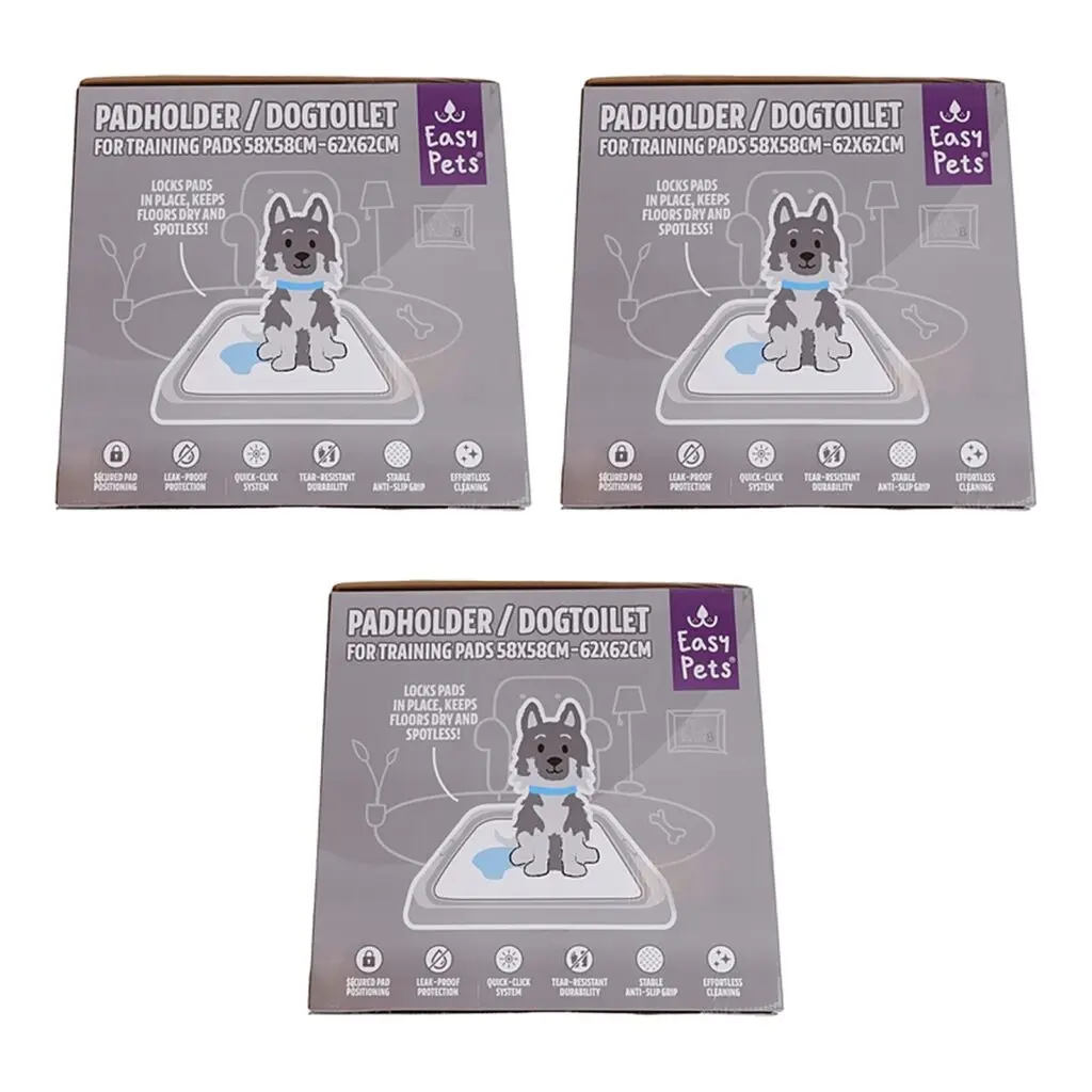 EasyPets training padhouder 62 x 62 cm – 3 stuks, kunststof, herbruikbaar (multipack)