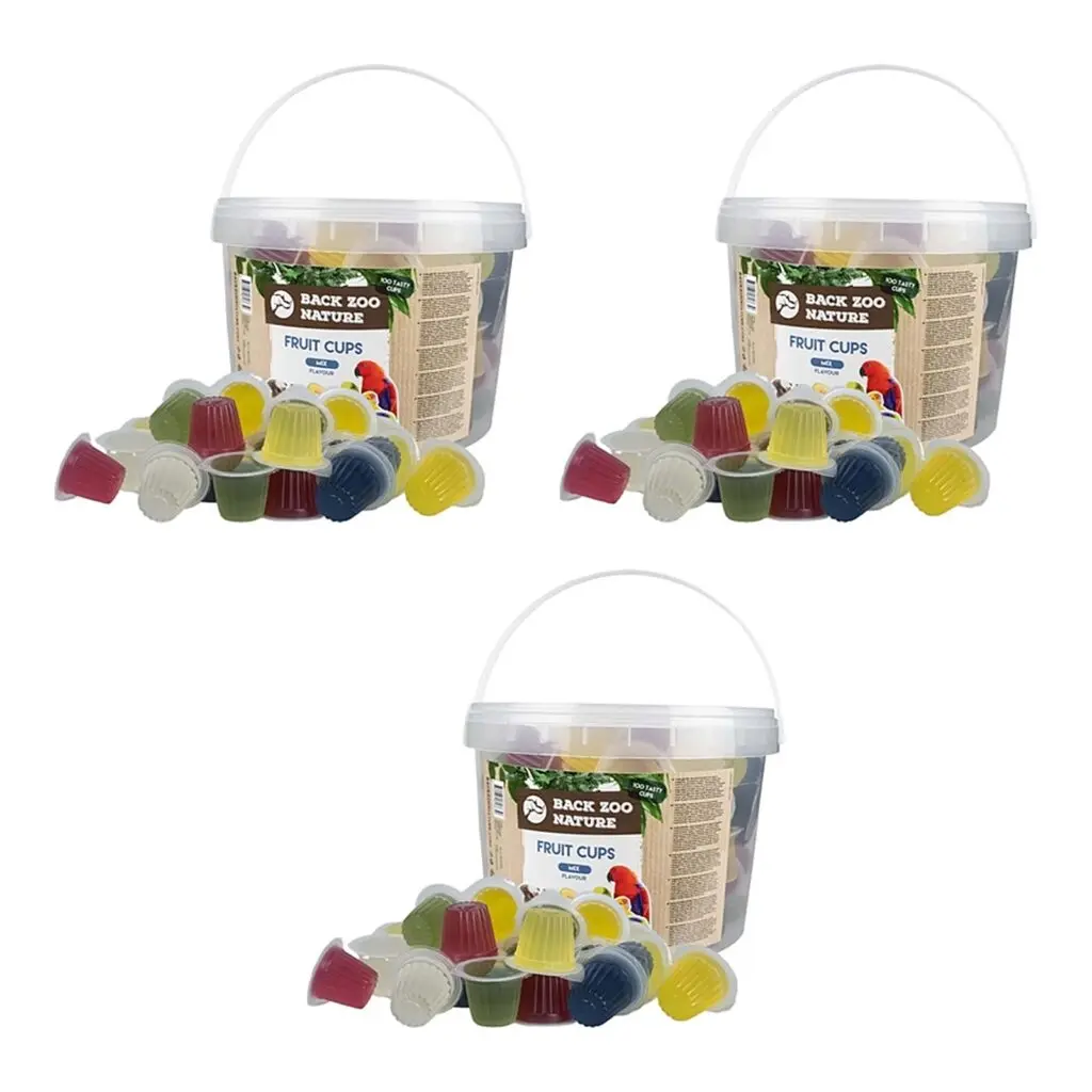 Back Zoo Nature fruitcup mix assorti 100 stuks – 3 stuks, emmer fruitkuipjes (multipack)