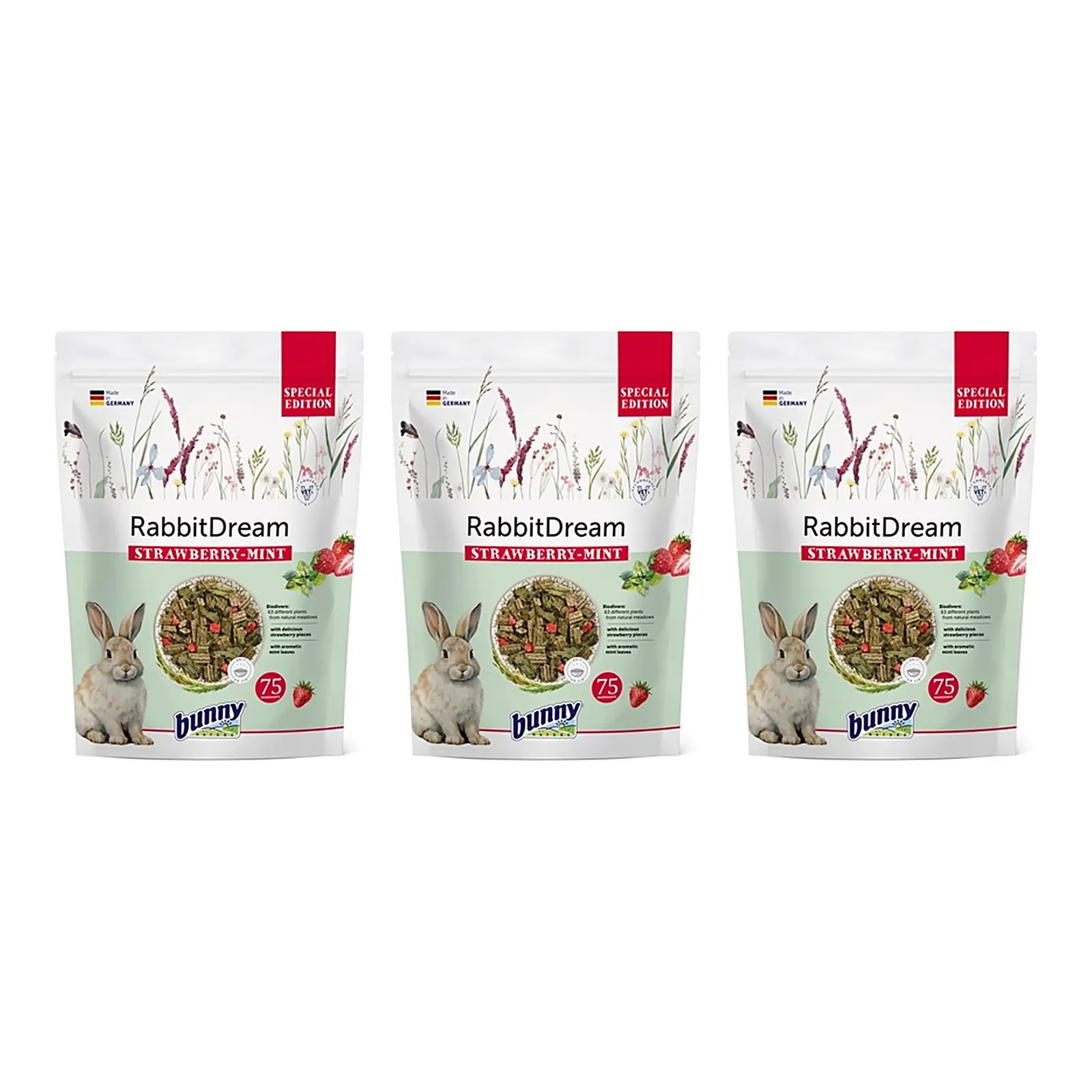 Bunny Nature Konijnendroom Special Edition Strawberry/Mint 1,5 kg – 3 stuks (multipack) - Afbeelding 1
