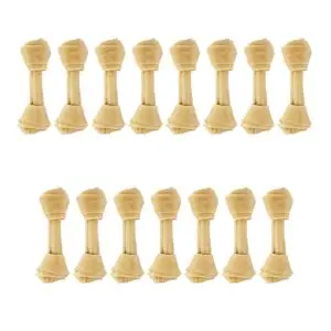 Petsnack geknoopt bot buffelhuid 7,5 inch (19 cm) – multipack 3 x 5 stuks - Afbeelding 1