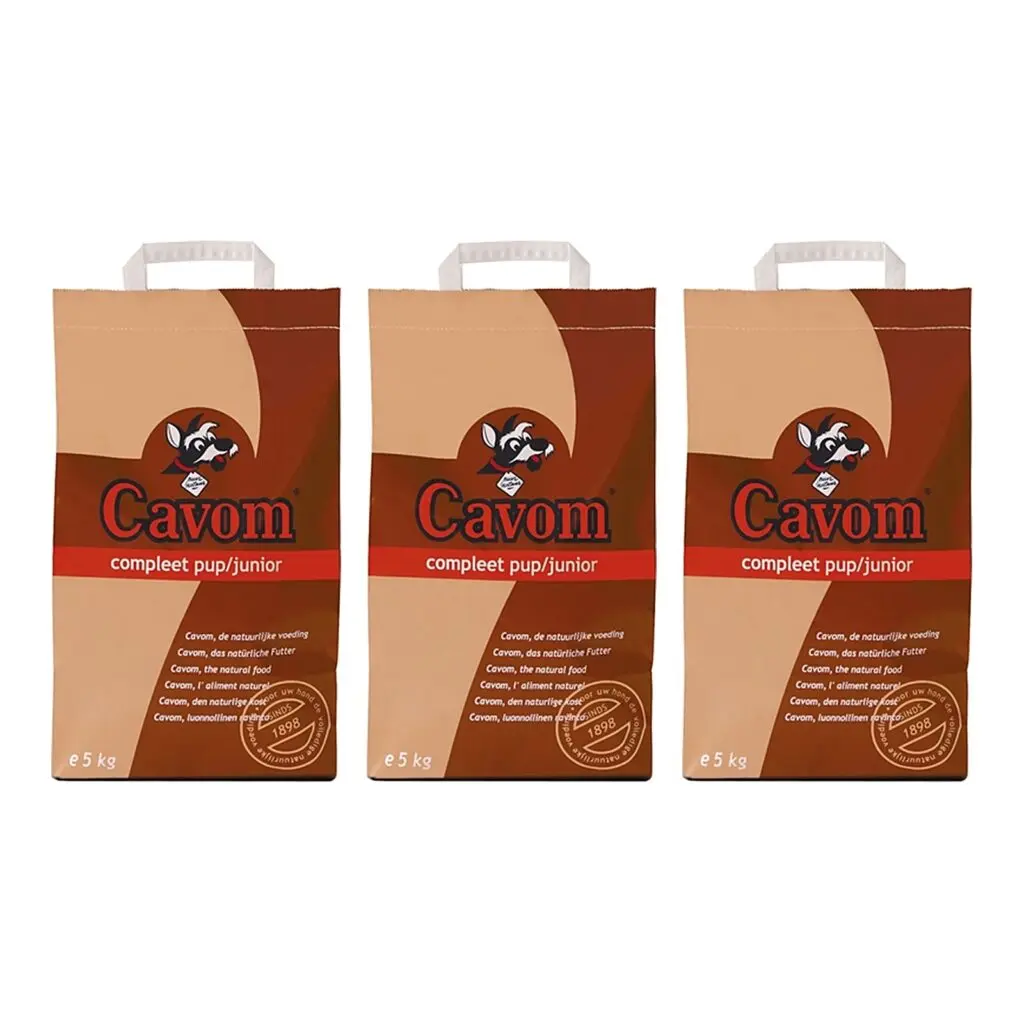Cavom hondenvoer Compleet Pup/Junior 5 kg – multipack 3 stuks
