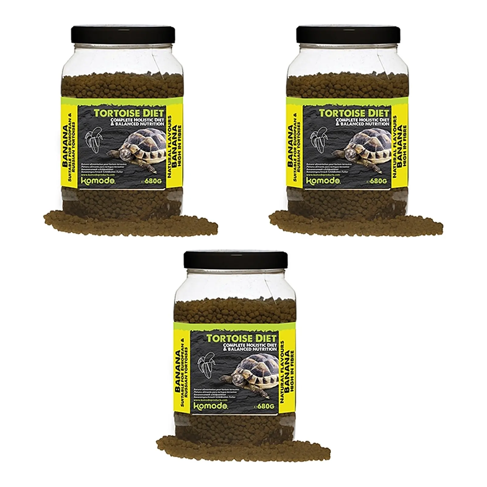 Komodo schildpadvoer Banaan 680 g – 3 stuks, pellets (multipack) - Afbeelding 1