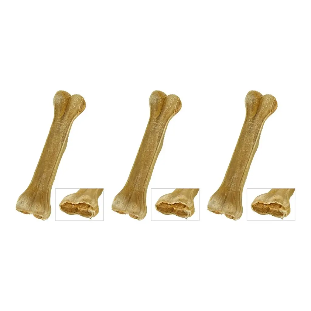 Petsnack geperst bot gevuld met zalm 8 inch (20 cm) – 3 stuks, buffelhuid, 5 stuks (multipack)