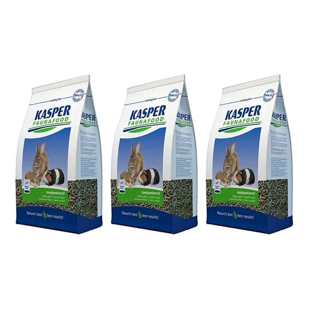 Kasper Faunafood Hobbyline konijnenkorrel 4 kg – multipack 3 stuks