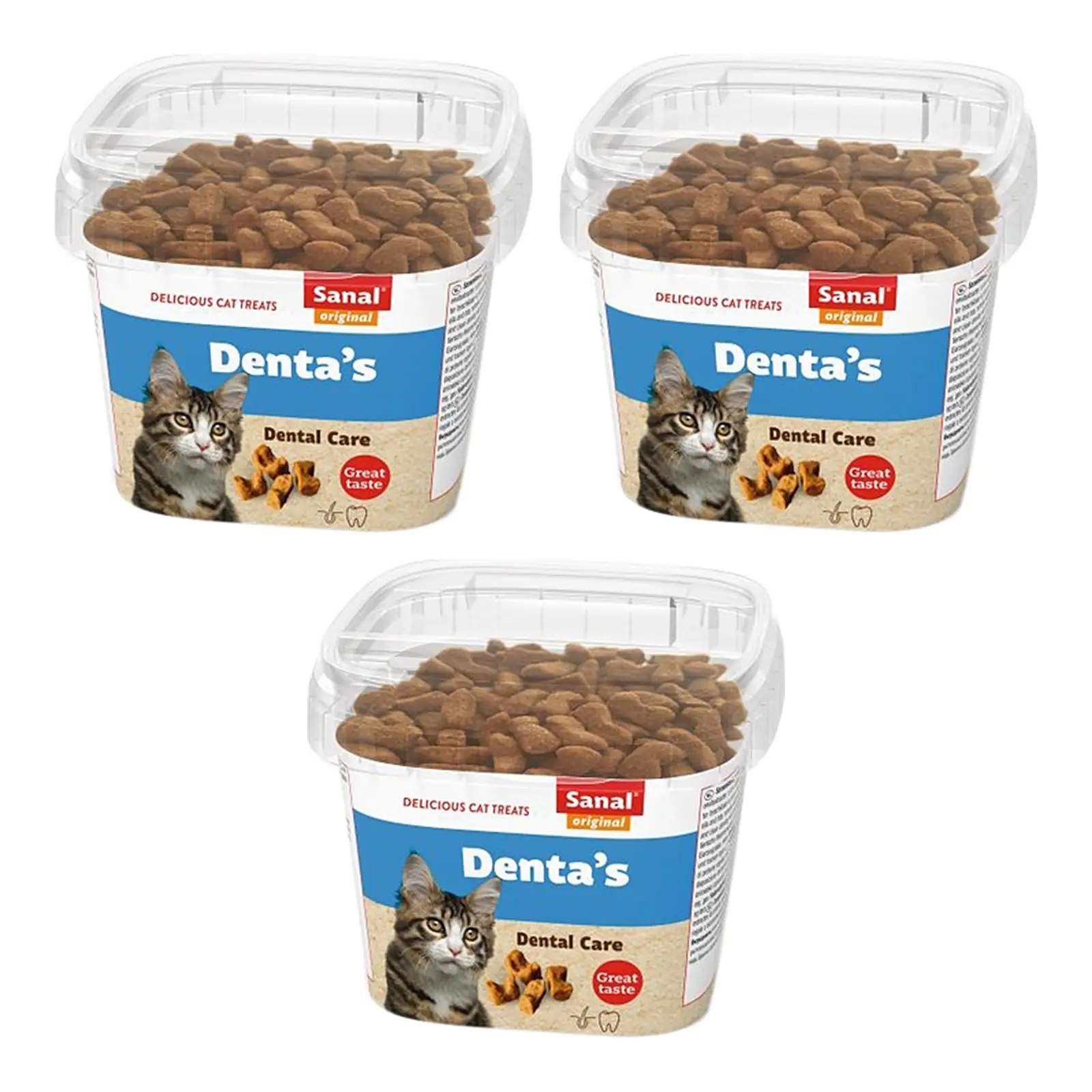 Sanal kattensnack Denta's Cup 75 g – multipack 3 stuks - Afbeelding 1