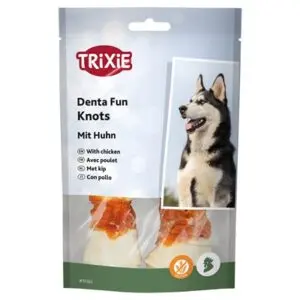 Trixie Denta Fun Knotted Chicken Chewing Bones 11 cm 6 x 70 g - Afbeelding 1
