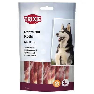 Trixie Denta Fun Duck Chewing Rolls 12 cm 80 g – kauwsnack eend