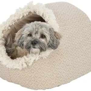 Trixie kattenmand iglo Boho beige 35 x 41 x 26 cm – wendbaar kussen - Afbeelding 4