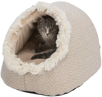 Trixie kattenmand iglo Boho beige 35 x 41 x 26 cm – wendbaar kussen