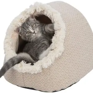 Trixie kattenmand iglo Boho beige 35 x 41 x 26 cm – wendbaar kussen - Afbeelding 7