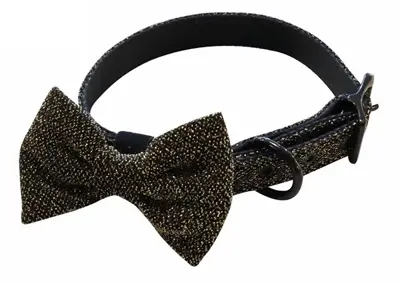 Croci halsband Goldie goud met vlinderdas 40 x 2 cm