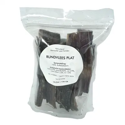 Petsnack rundvlees plat 15 cm 150 g – gedroogde strips hond