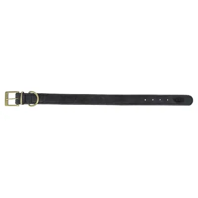 Trixie halsband hond Pure leer zwart L 47-54 x 4 cm