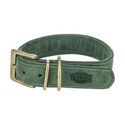 Trixie halsband hond Pure leer saliegroen L-XL 52-63 x 4 cm