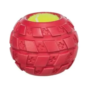 Trixie tennisbal in rubber band natuurrubber 7,5 cm – 3 stuks - Afbeelding 1