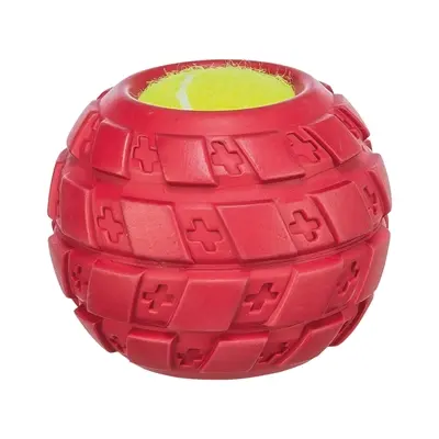 Trixie tennisbal in rubber band natuurrubber 7,5 cm – 3 stuks