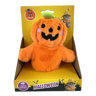 Fofos Halloween kattenspeeltje swinging pompoen 15 cm