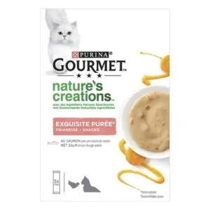 Gourmet Nature's Creations kattensnack puree zalm 11 x 5 x 10 g - Afbeelding 1