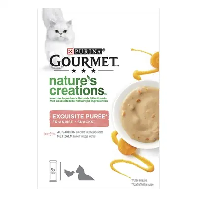 Gourmet Nature's Creations kattensnack puree zalm 11 x 5 x 10 g